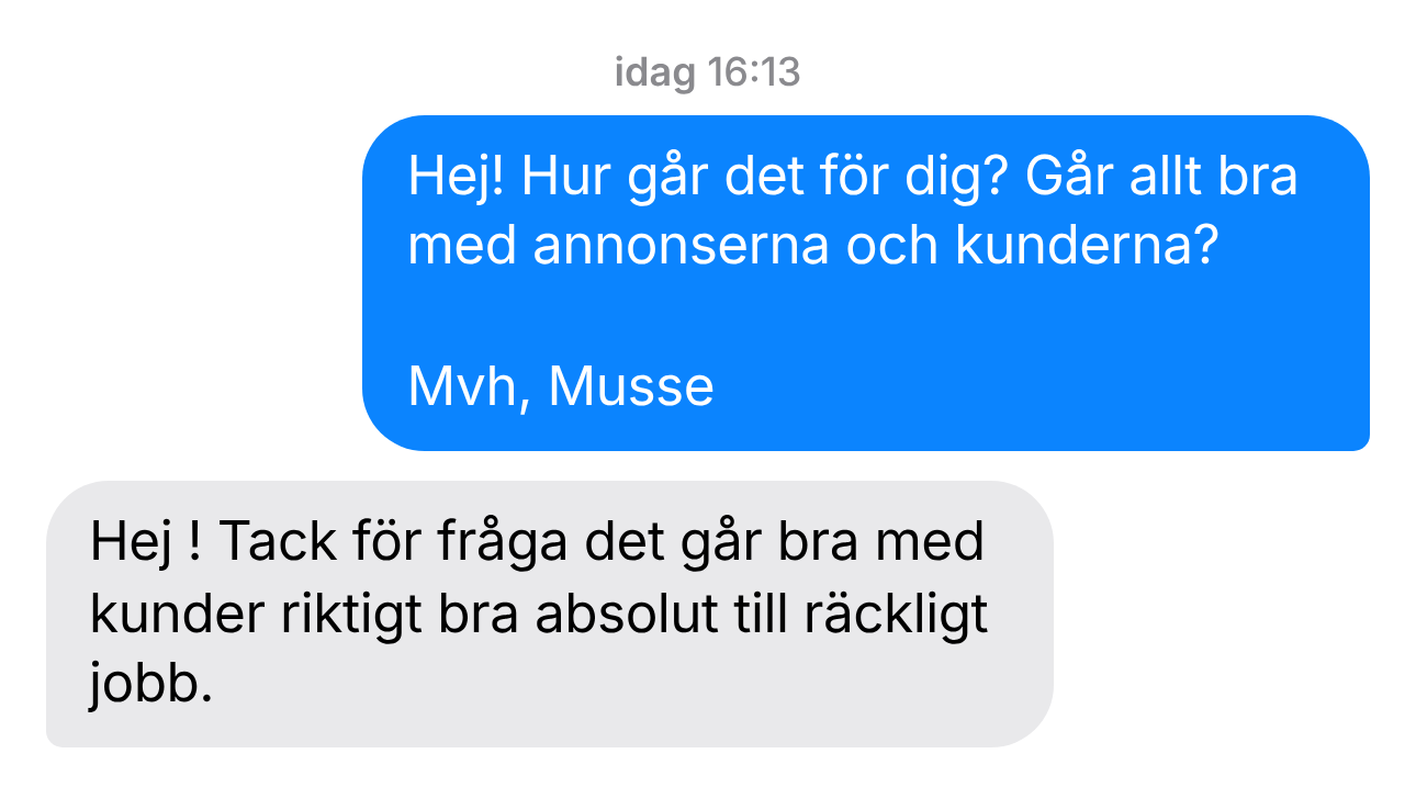 Kundkonversation 2